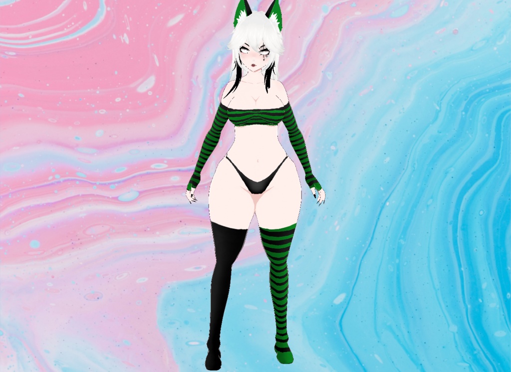 【VRoid】Striped Outfit