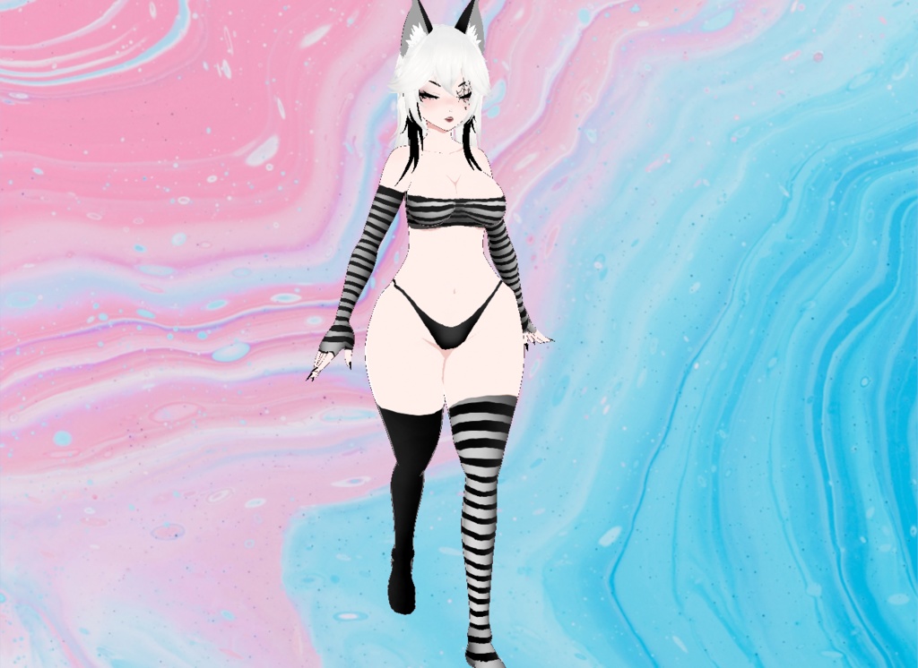 【VRoid】Striped Outfit