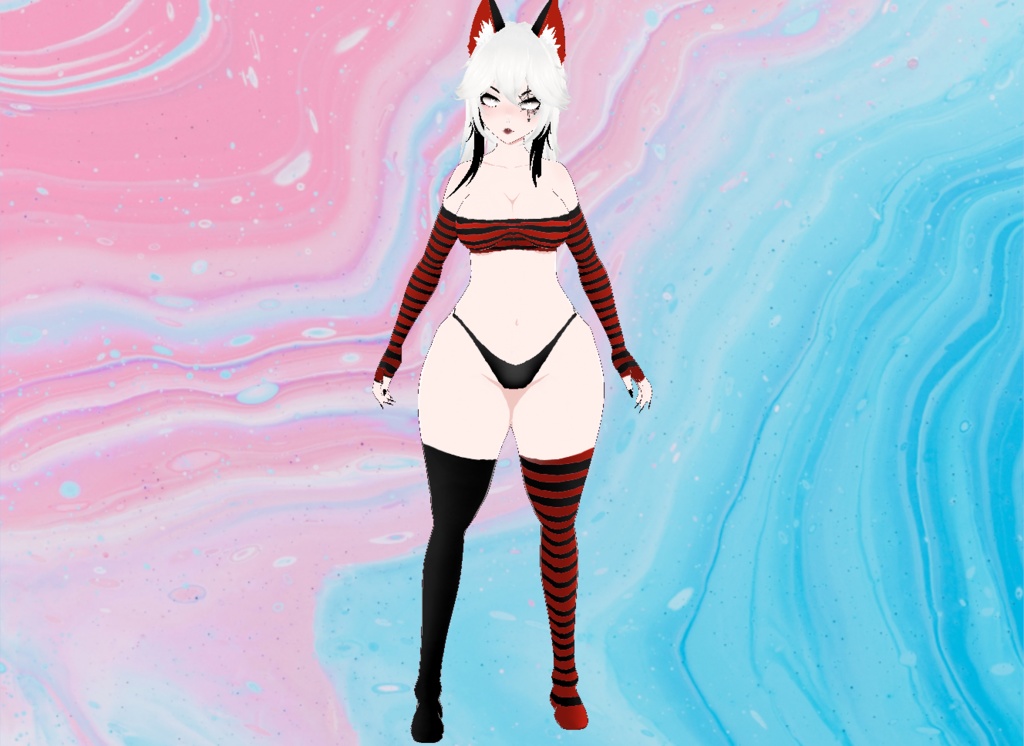 【VRoid】Striped Outfit