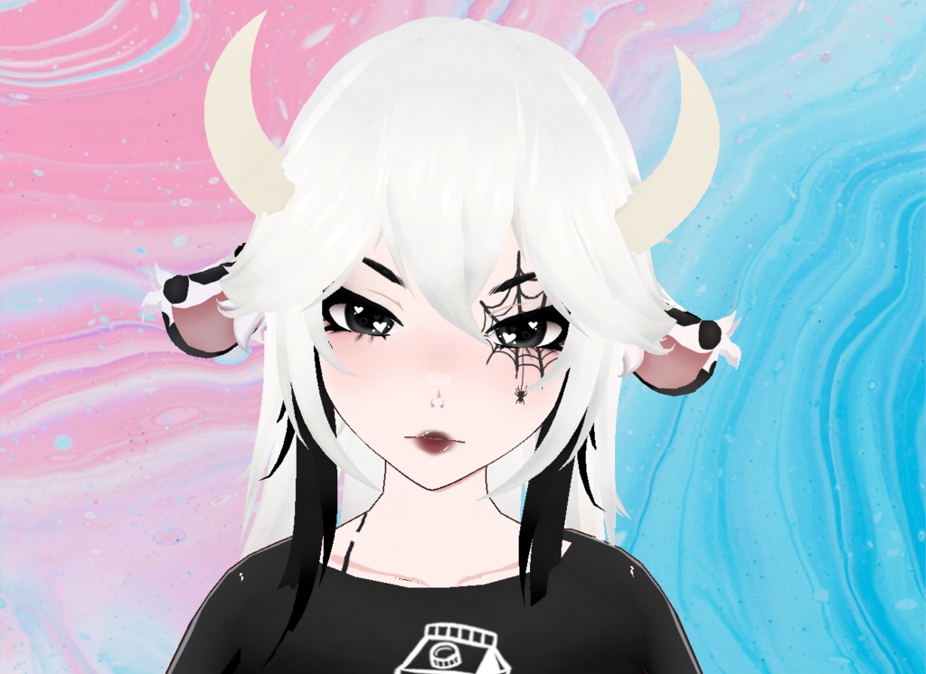 【VRoid】Black Cow Outfit and Ears