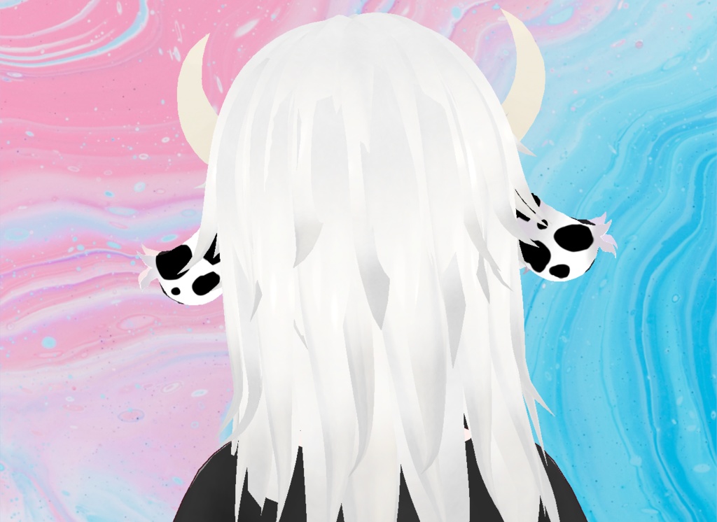 【VRoid】Black Cow Outfit and Ears
