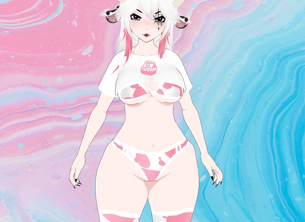 【VRoid】Strawberry Cow Outfit and Ears