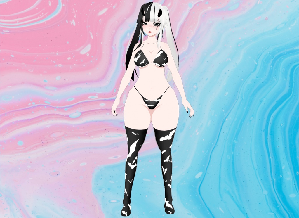 【VRoid】Bat Lingerie Set