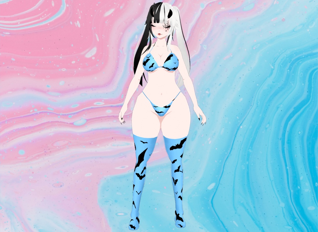 【VRoid】Bat Lingerie Set