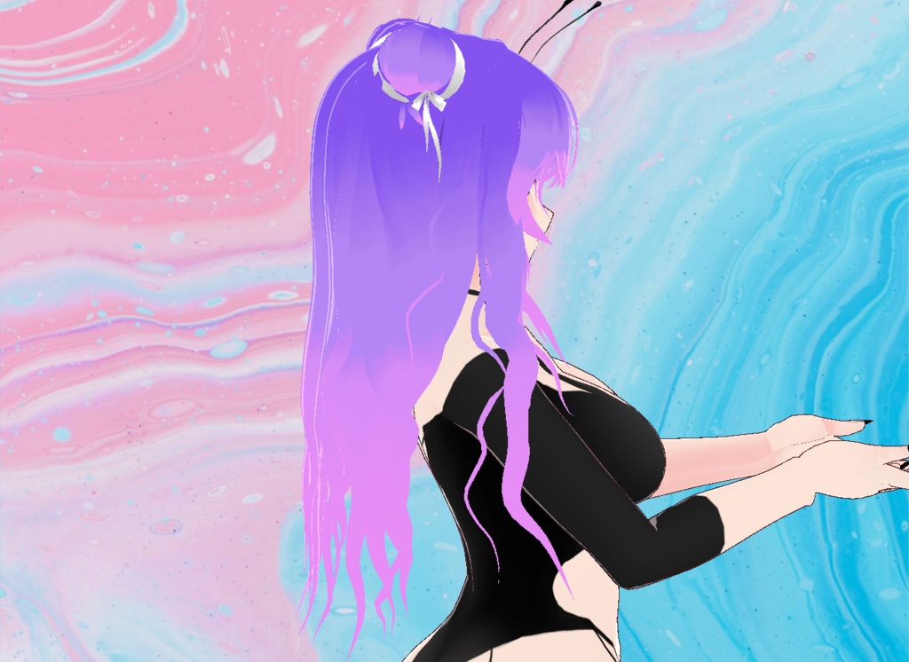 【VRoid】Ombre Wavy Hair (8 Colors!)