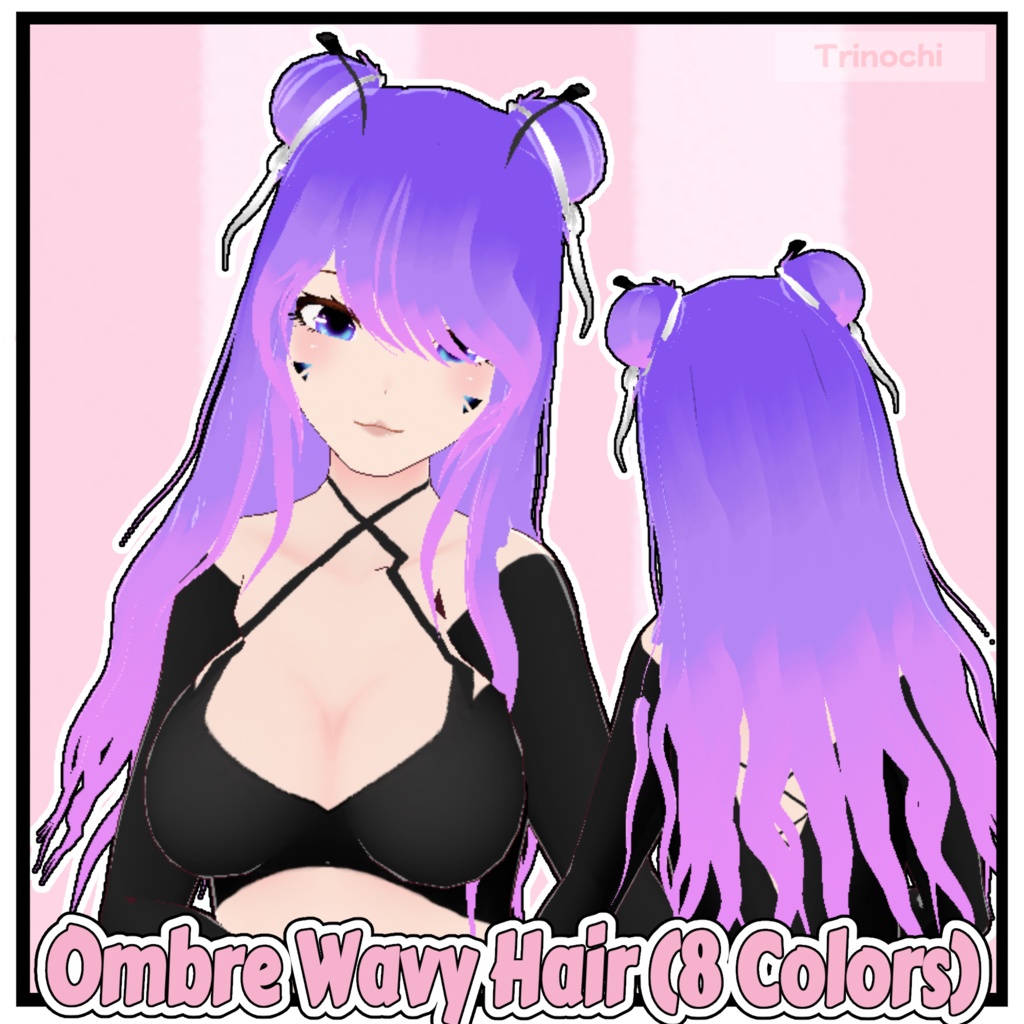 【VRoid】Ombre Wavy Hair (8 Colors!)