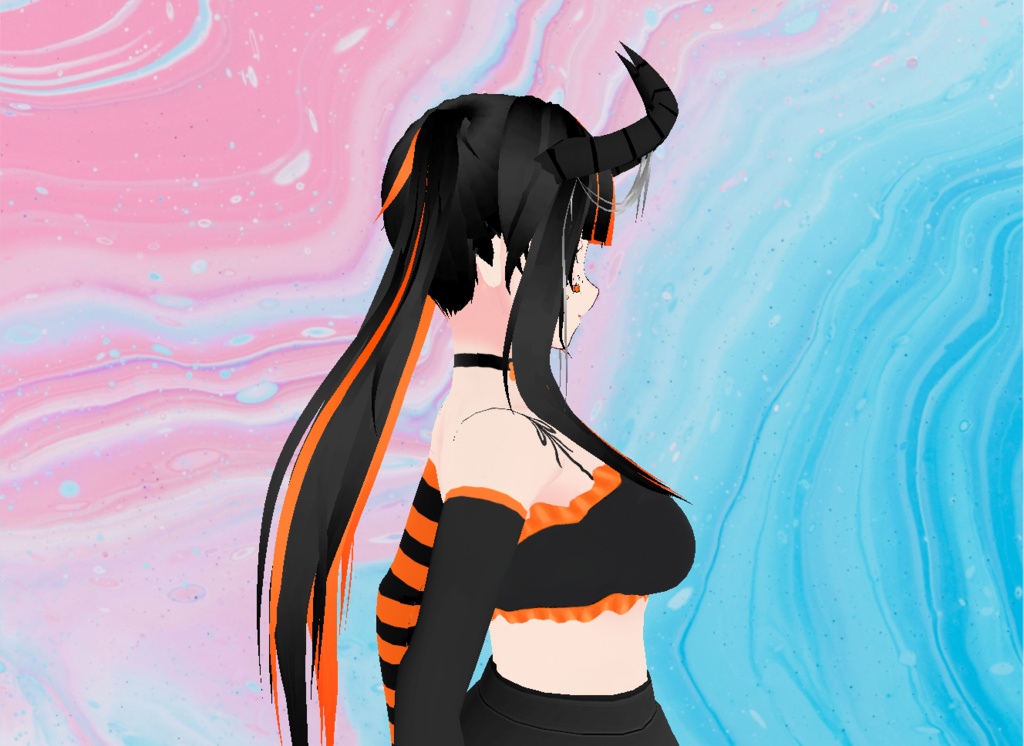【VRoid】Long Pigtail Hair Preset