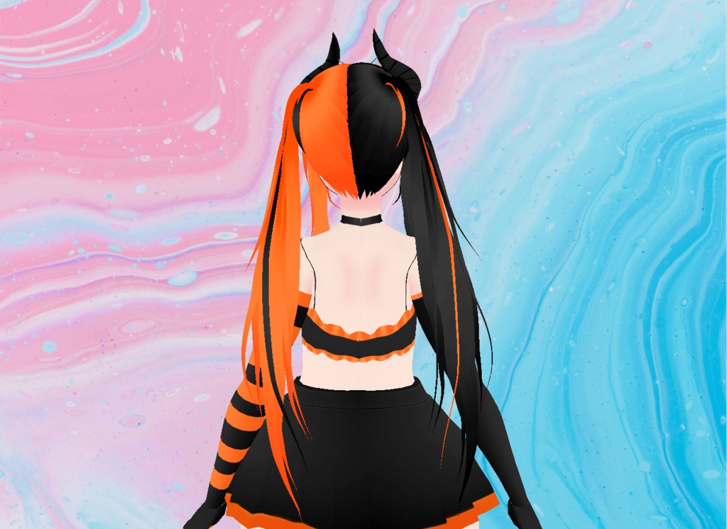 【VRoid】Long Pigtail Hair Preset