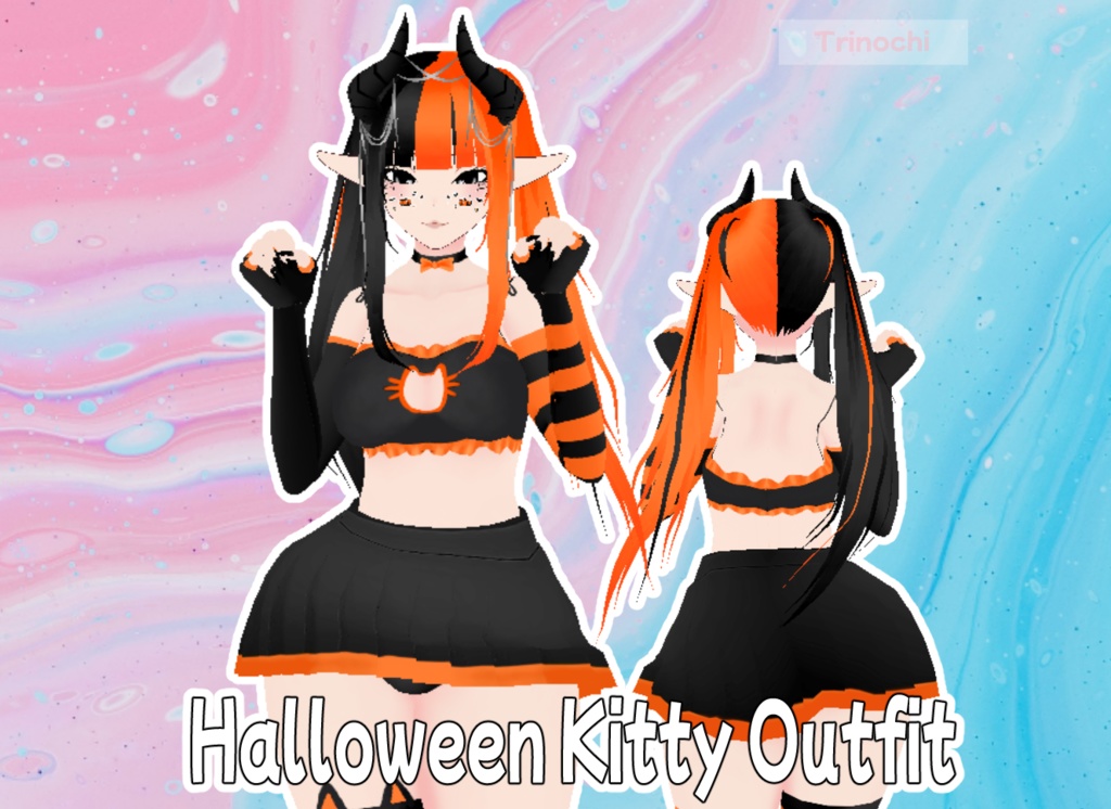 【VRoid】Halloween Kitty Outfit