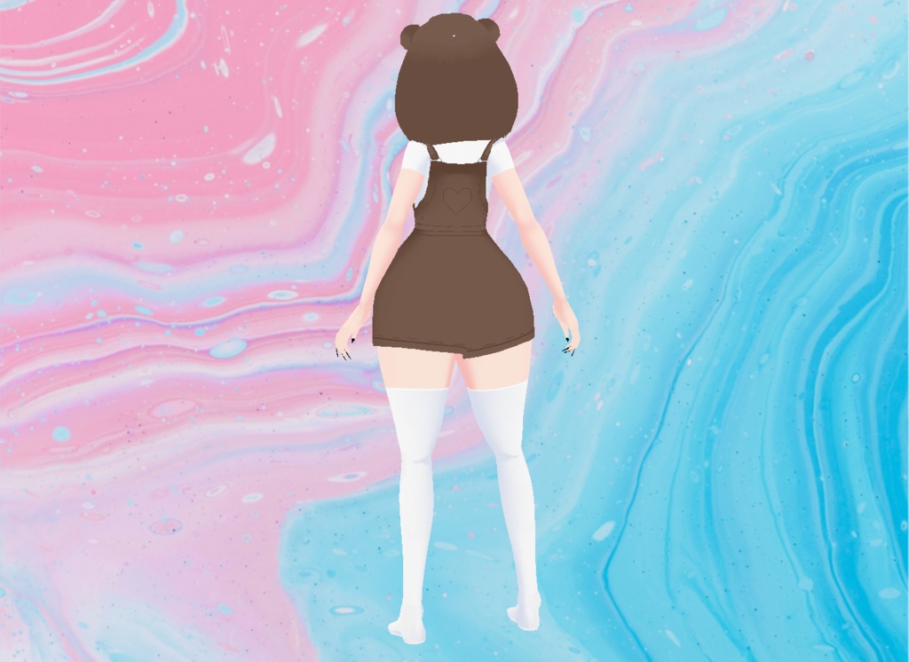 【VRoid】Bear Dress w Hoodie (4 Colors!)