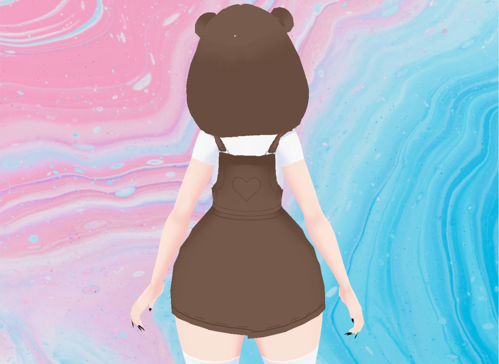 【VRoid】Bear Dress w Hoodie (4 Colors!)