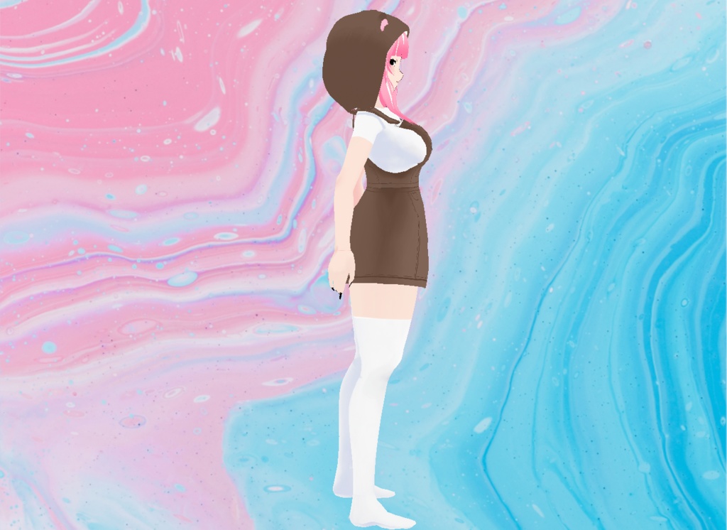 【VRoid】Bear Dress w Hoodie (4 Colors!)