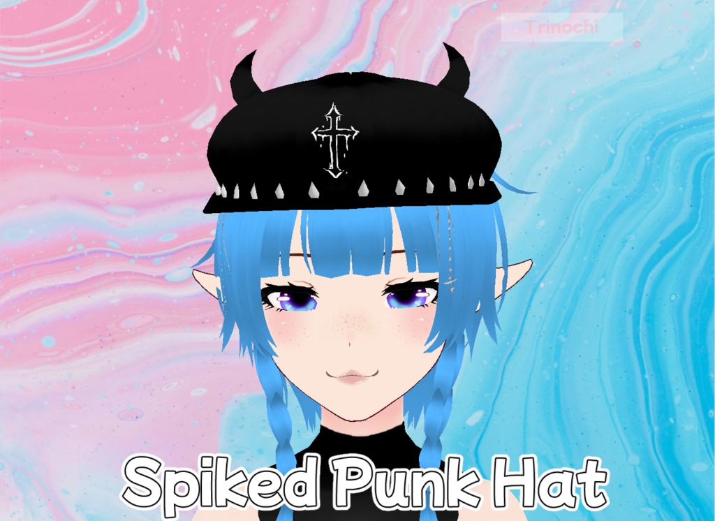 【VRoid】Punk Spiked Hat w Cross Chains