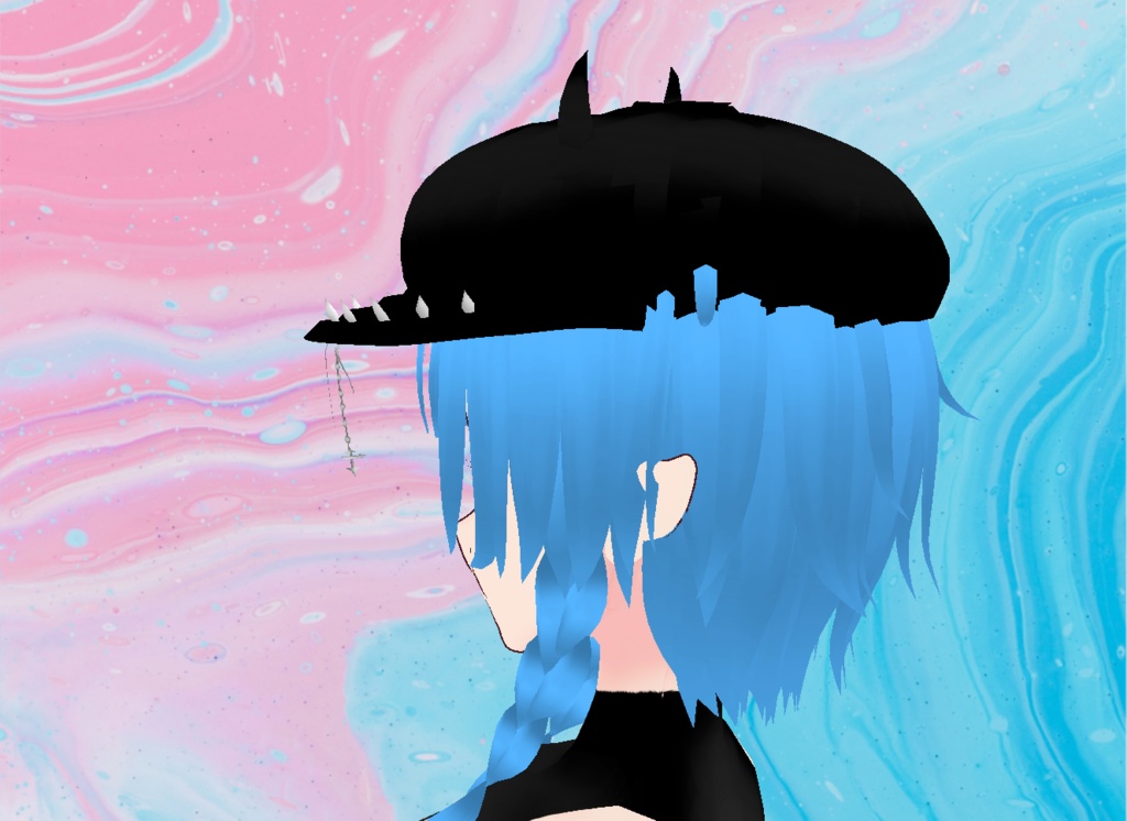 【VRoid】Punk Spiked Hat w Cross Chains