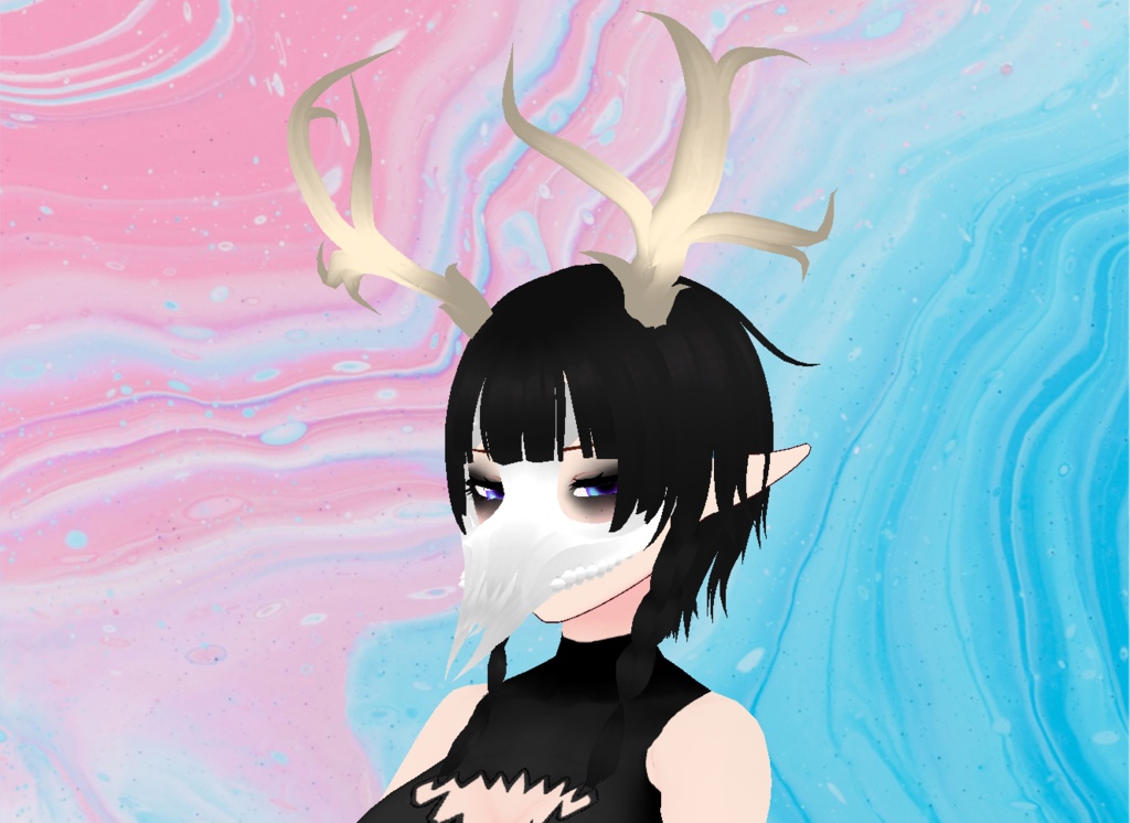 【VRoid】Deer Skull Mask w Antlers