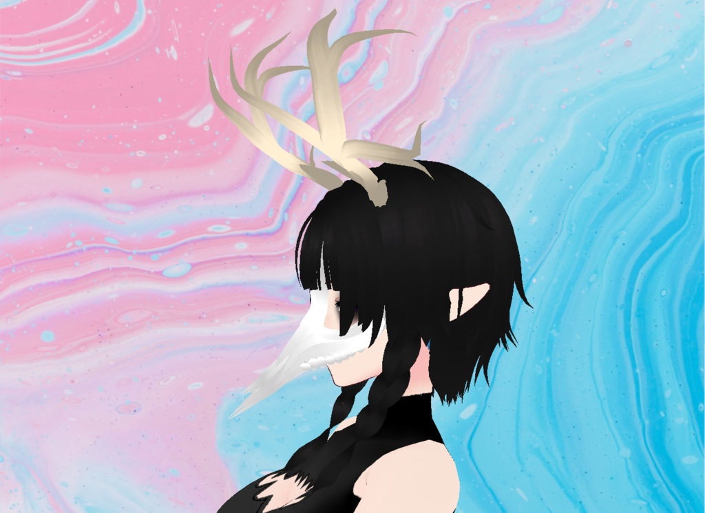 【VRoid】Deer Skull Mask w Antlers