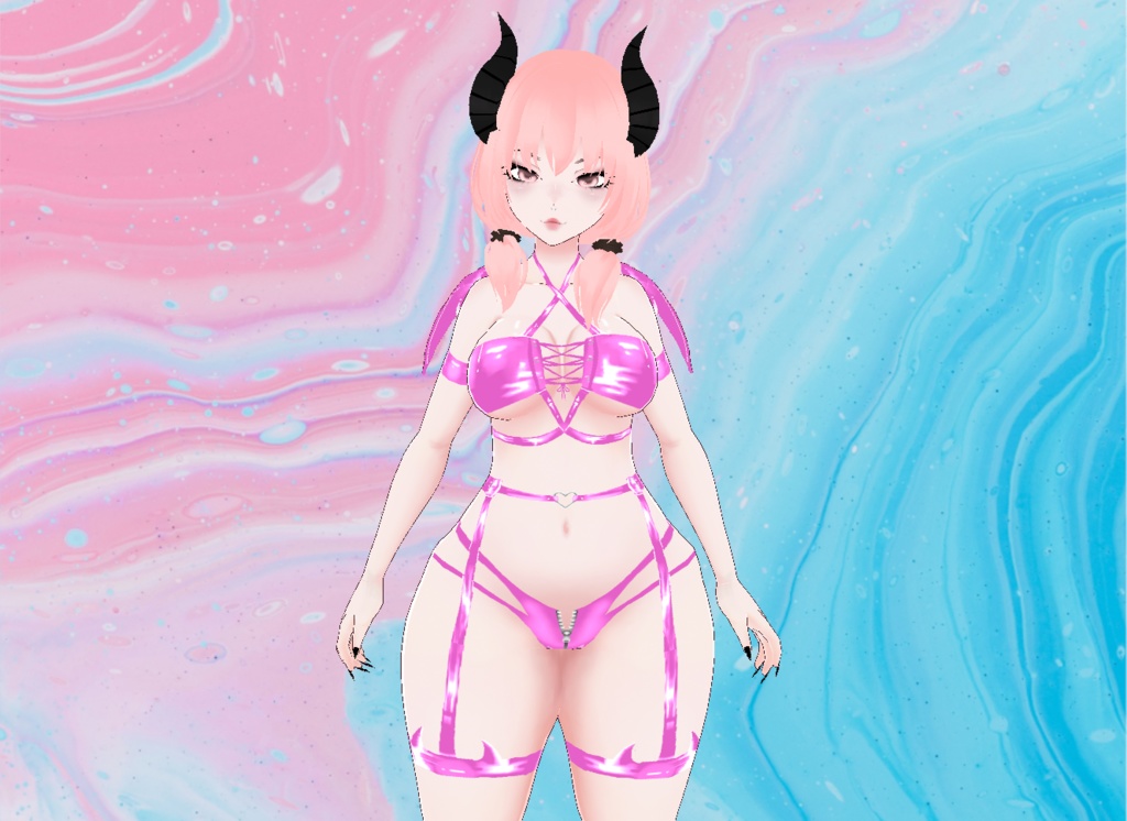 【VRoid】Latex Succubus Outfit w Wings