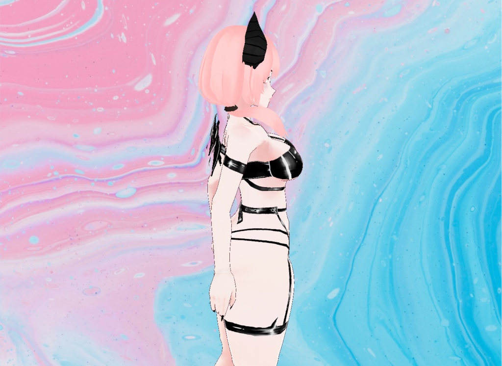 【VRoid】Latex Succubus Outfit w Wings