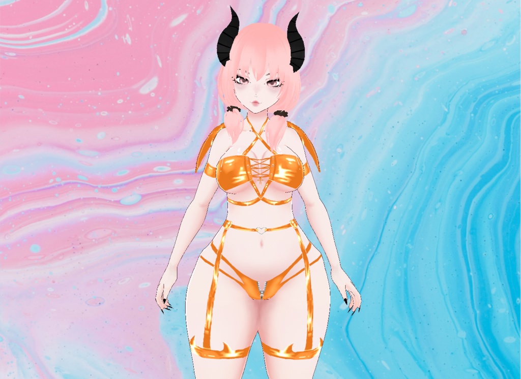 【VRoid】Latex Succubus Outfit w Wings