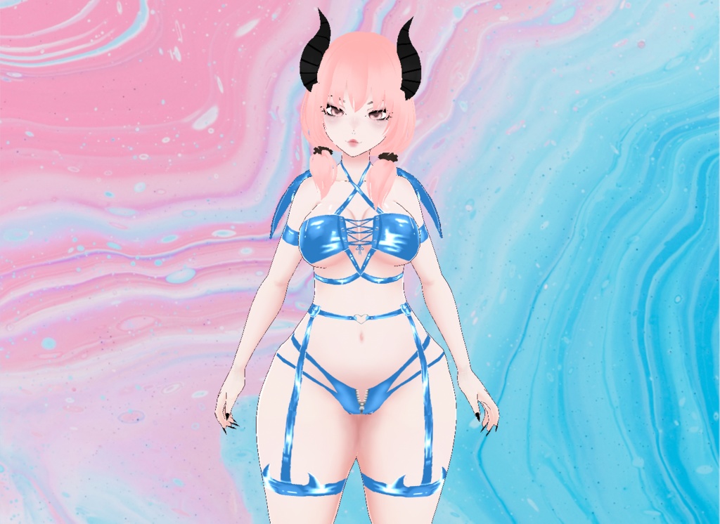 【VRoid】Latex Succubus Outfit w Wings