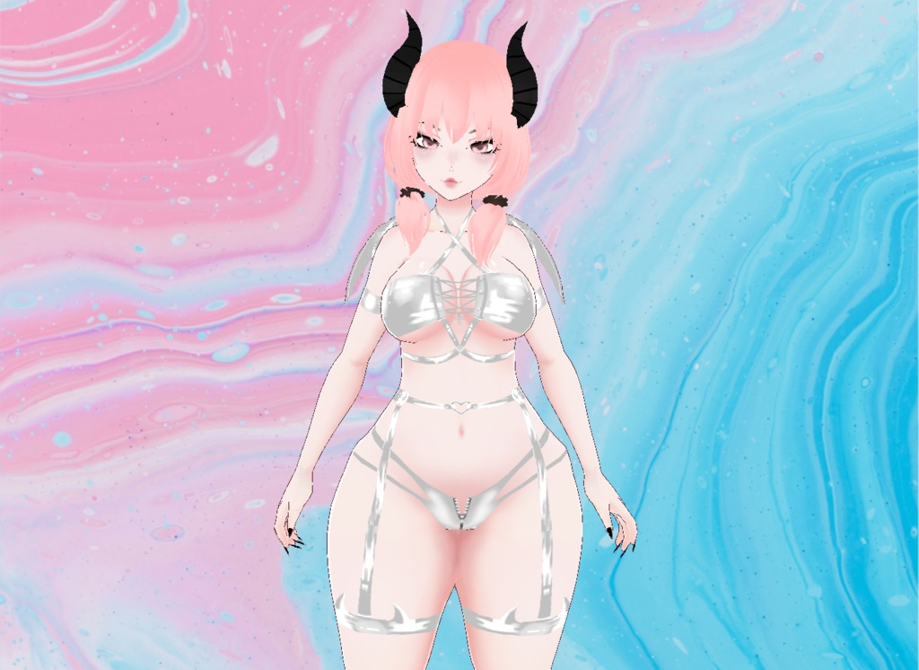 【VRoid】Latex Succubus Outfit w Wings