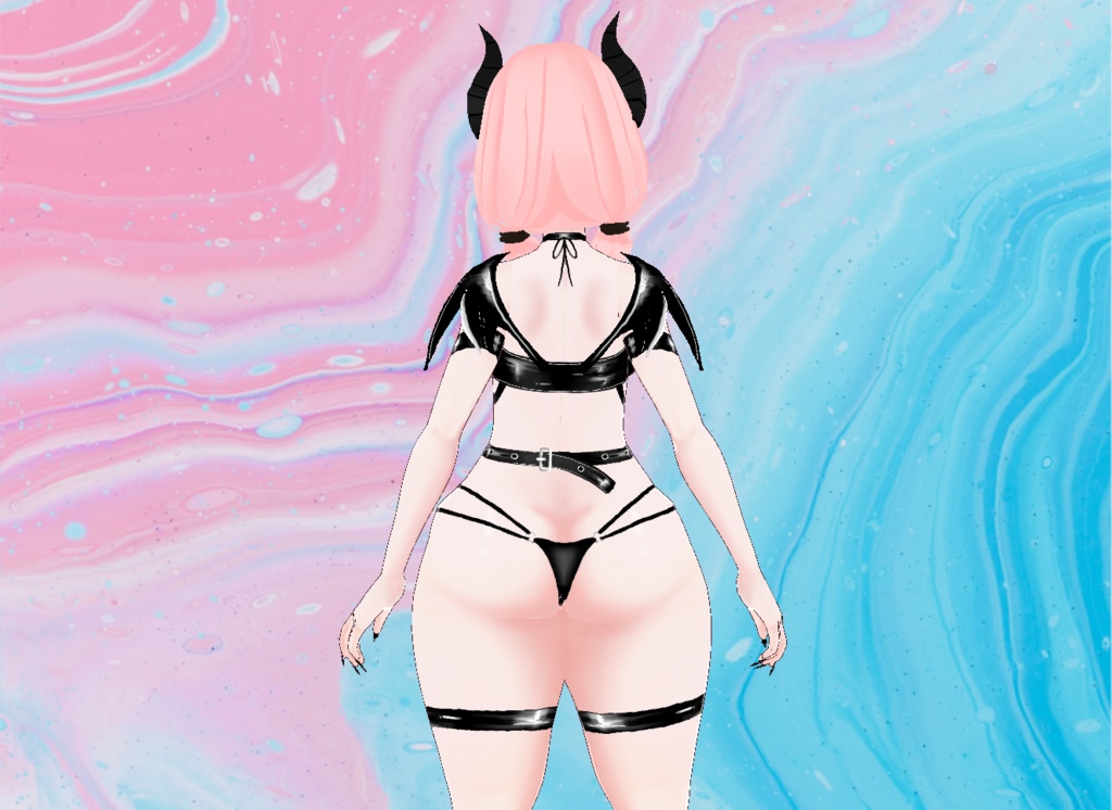【VRoid】Latex Succubus Outfit w Wings