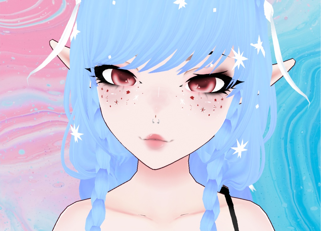 【VRoid】FREE Candycane Antlers & Facepaint