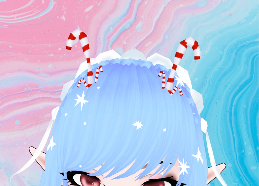 【VRoid】FREE Candycane Antlers & Facepaint