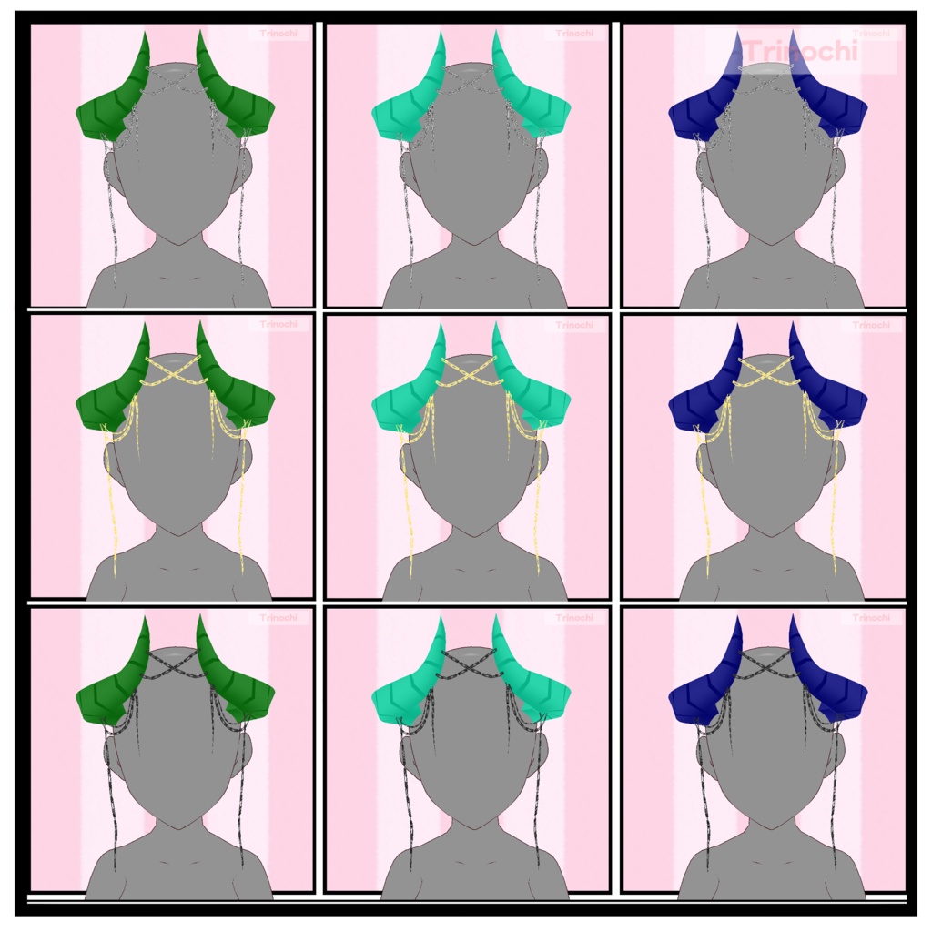 【VRoid】Chained Horns V.2 30+ Variations
