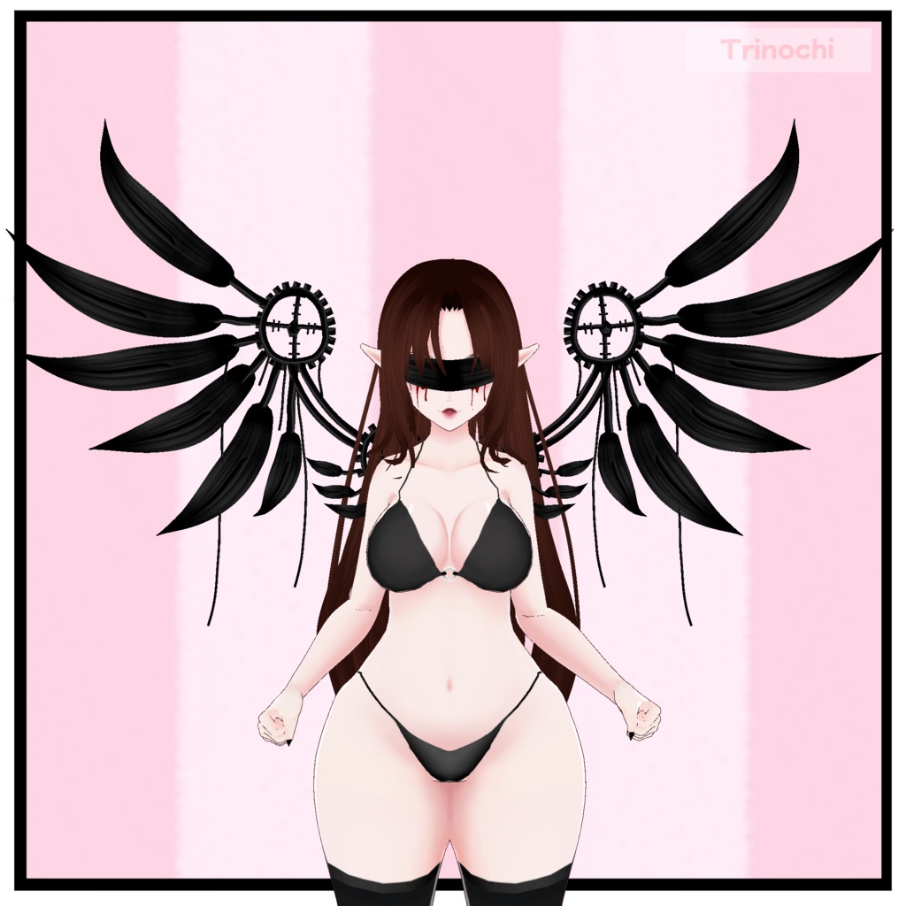 【VRoid】Mech Angel Wings and Headband (Attached together)
