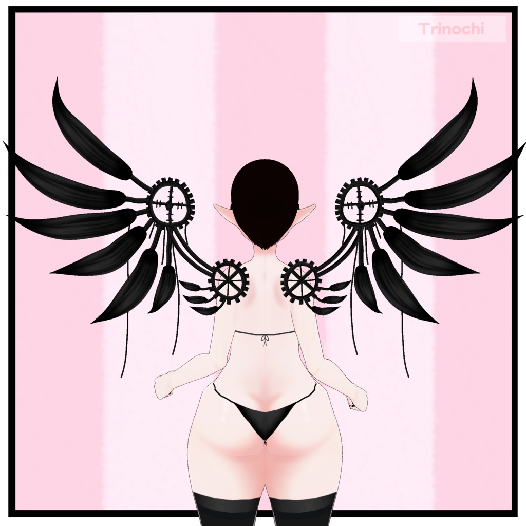 【VRoid】Mech Angel Wings and Headband (Attached together)