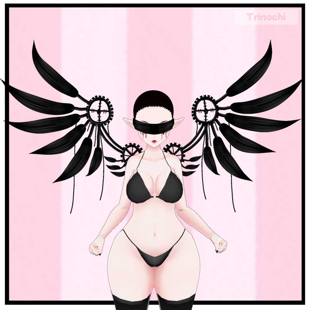 【VRoid】Mech Angel Wings and Headband (Attached together)