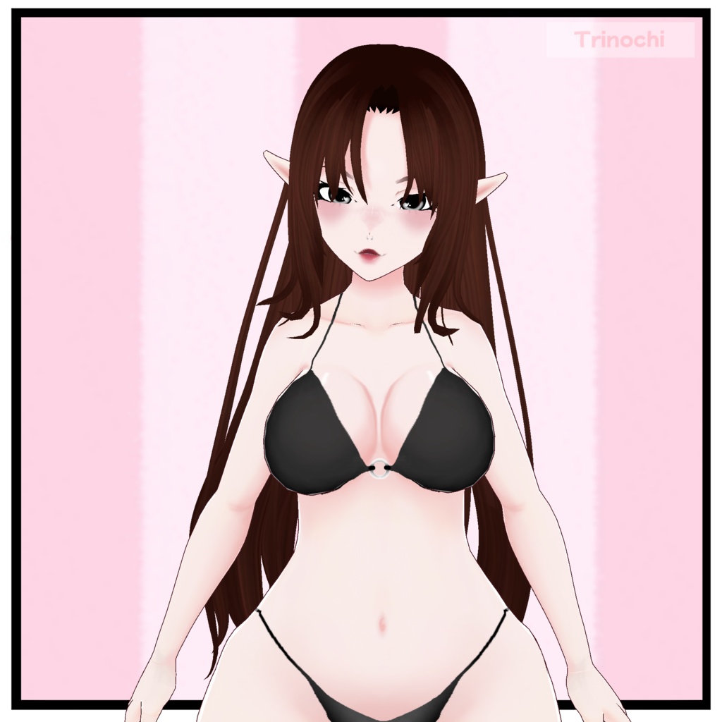 【VRoid】Long Middle Part Wavy Hair