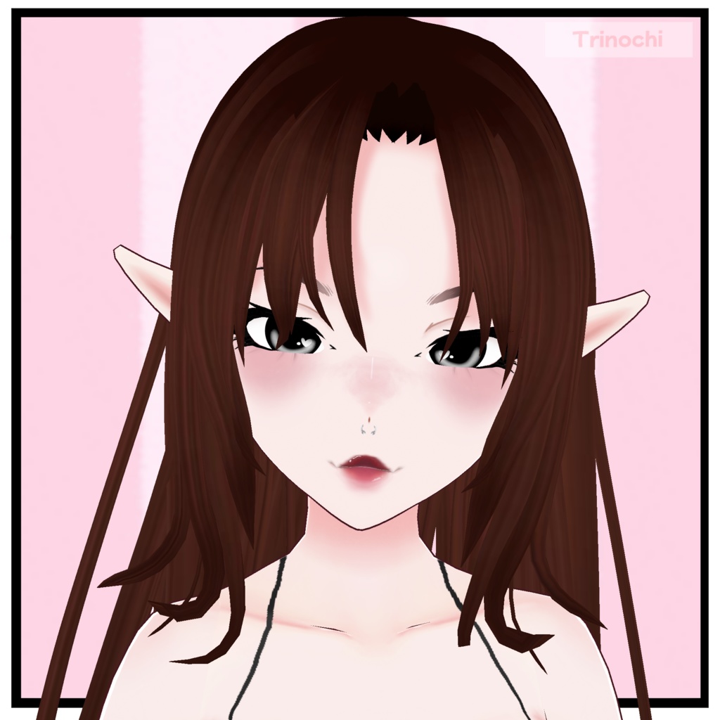 【VRoid】Long Middle Part Wavy Hair