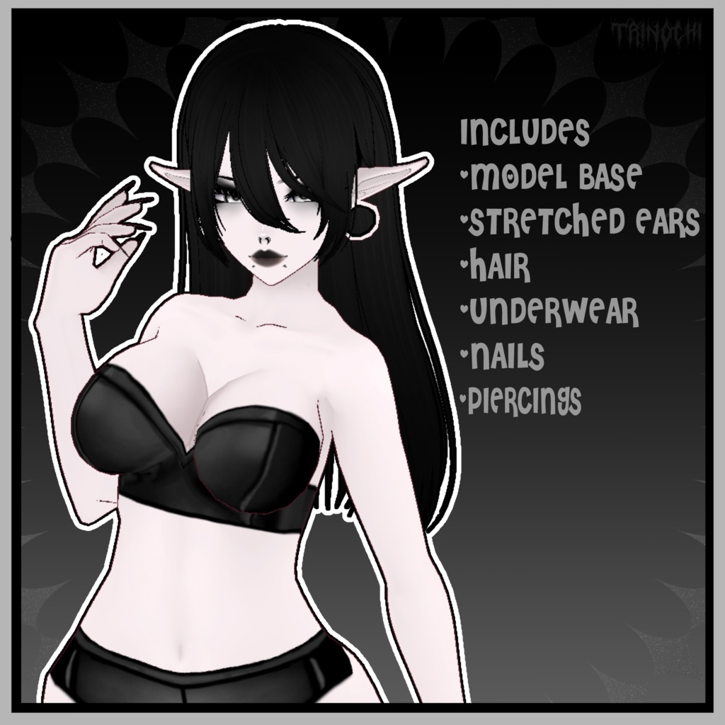 【VRoid】Curvy Goth Girl Vroid Base