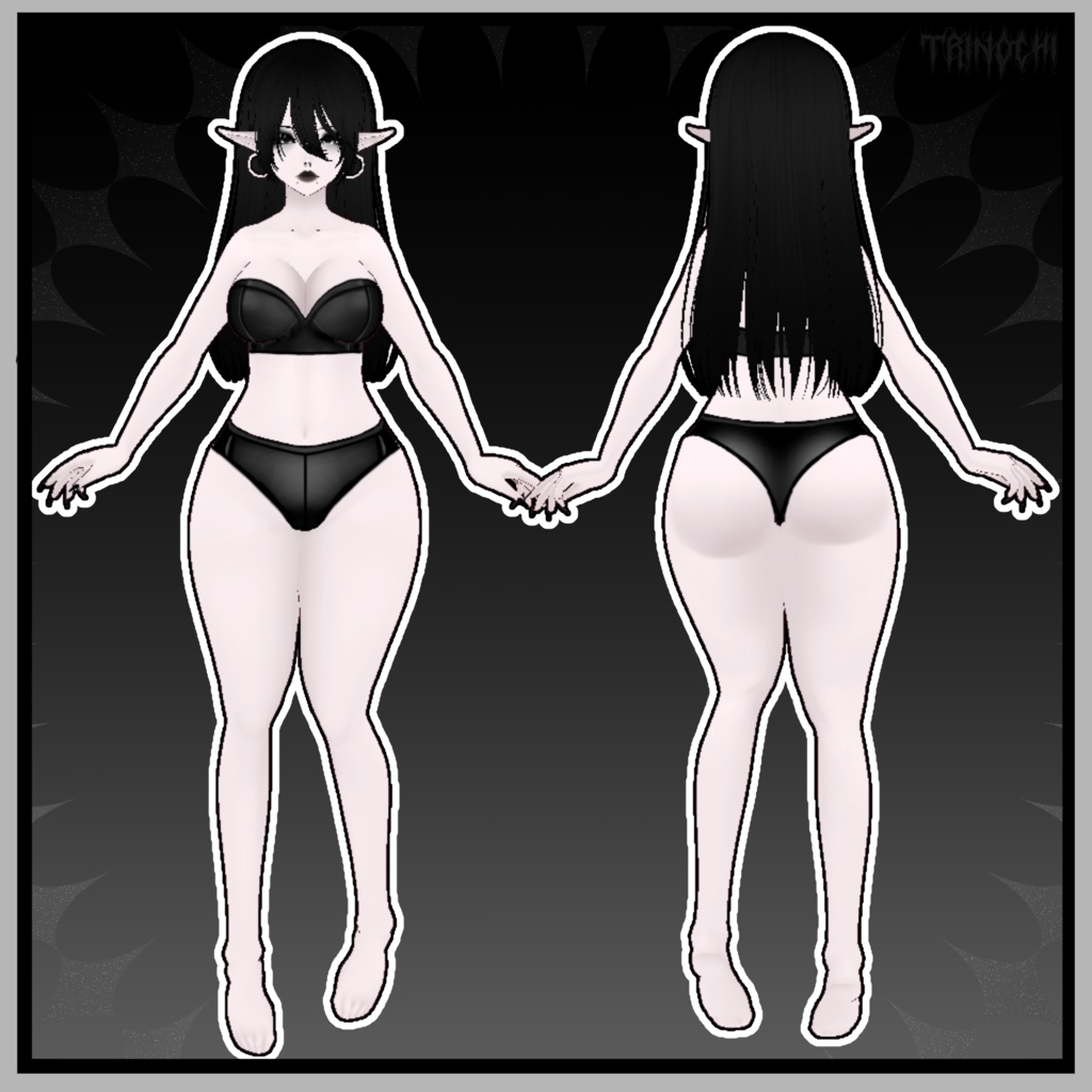 【VRoid】Curvy Goth Girl Vroid Base