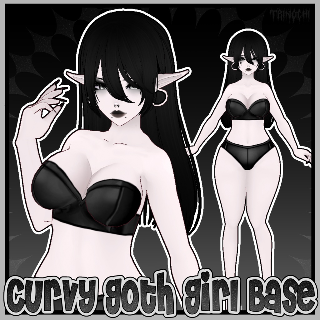 【VRoid】Curvy Goth Girl Vroid Base