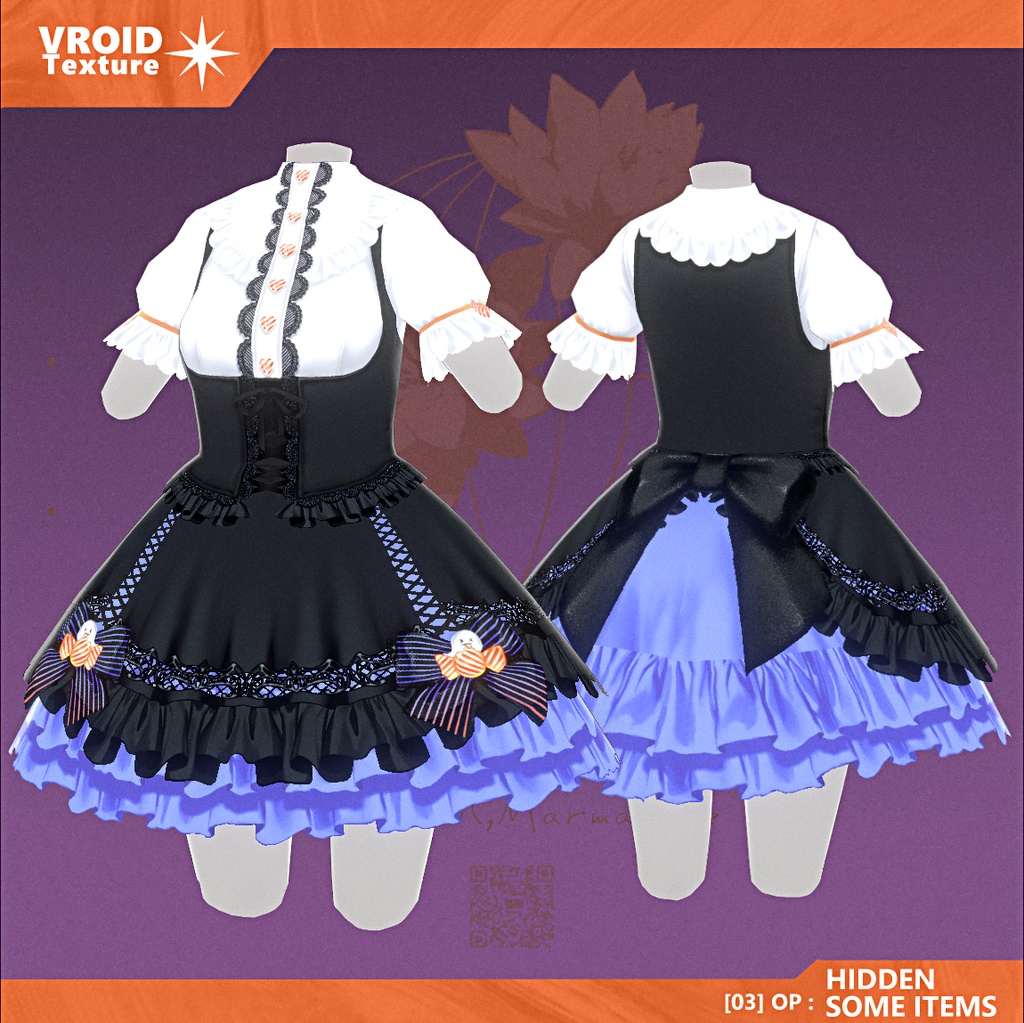 【 #Vroid 正式版】いたずら魔女のワンピース - Halloween Candy Witch