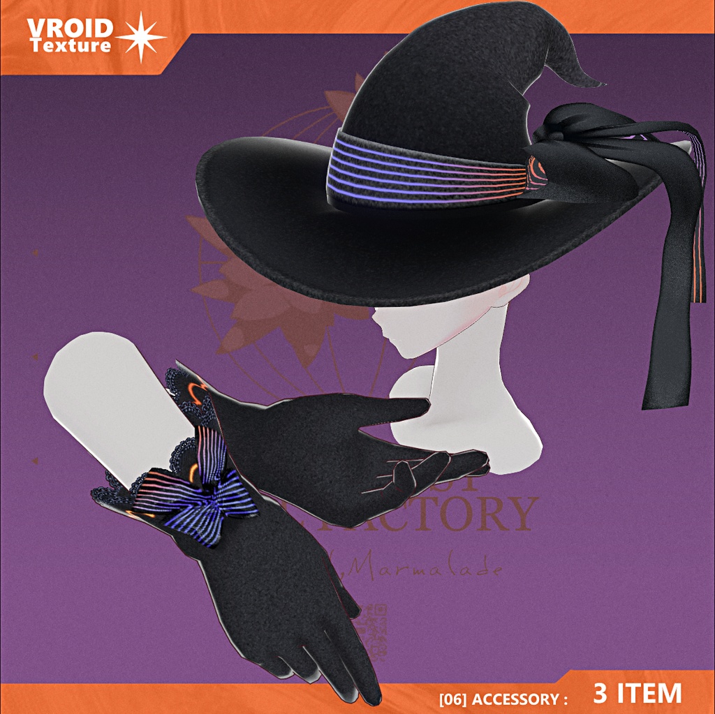 【 #Vroid 正式版】いたずら魔女のワンピース - Halloween Candy Witch