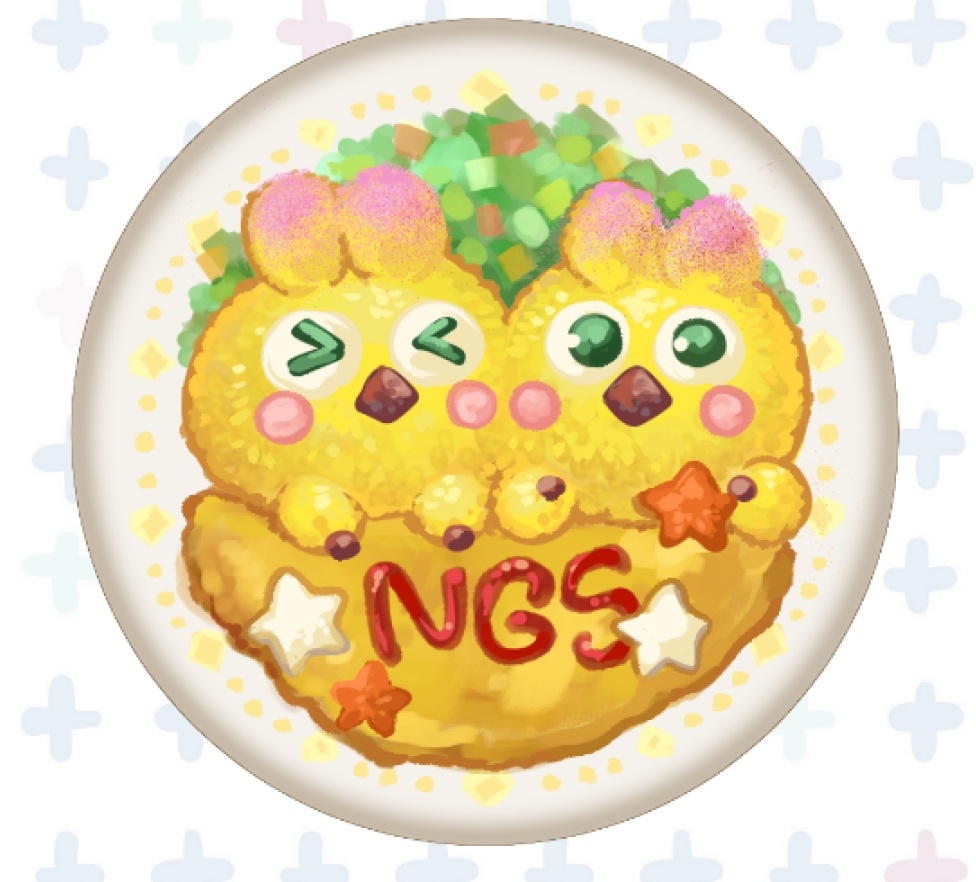 ラッピー布缶バッジ（オムライス）