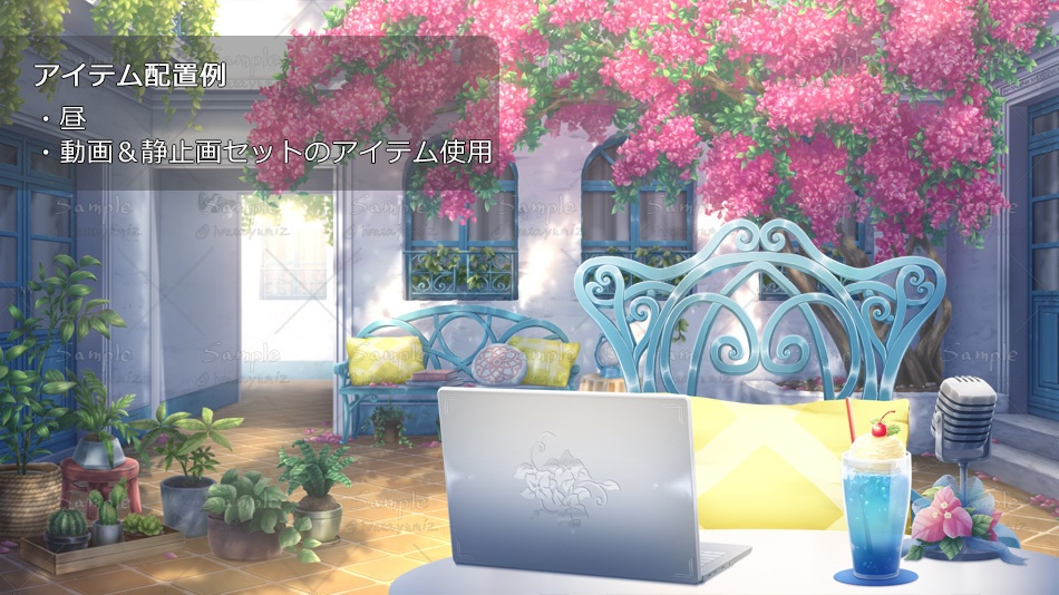 【動く背景】ブーゲンビリアの中庭で