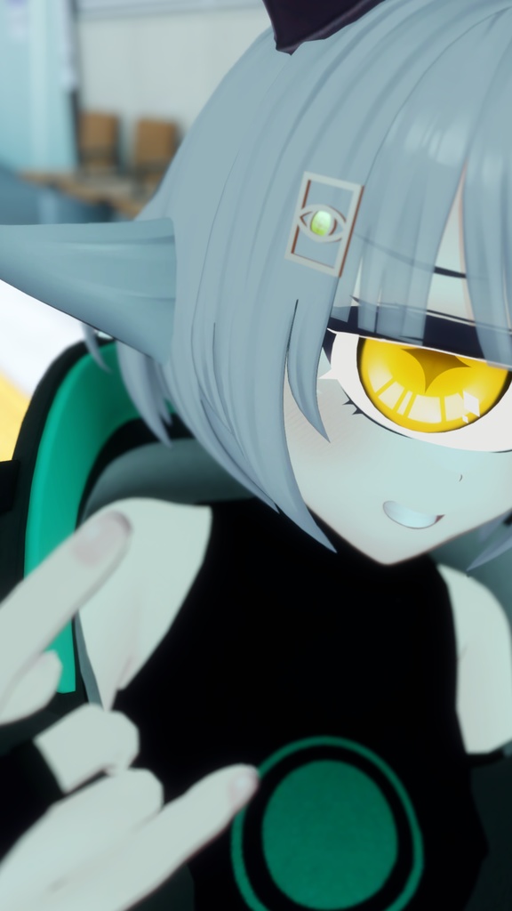 【VRChat用アクセサリ】瞳水晶の髪飾り