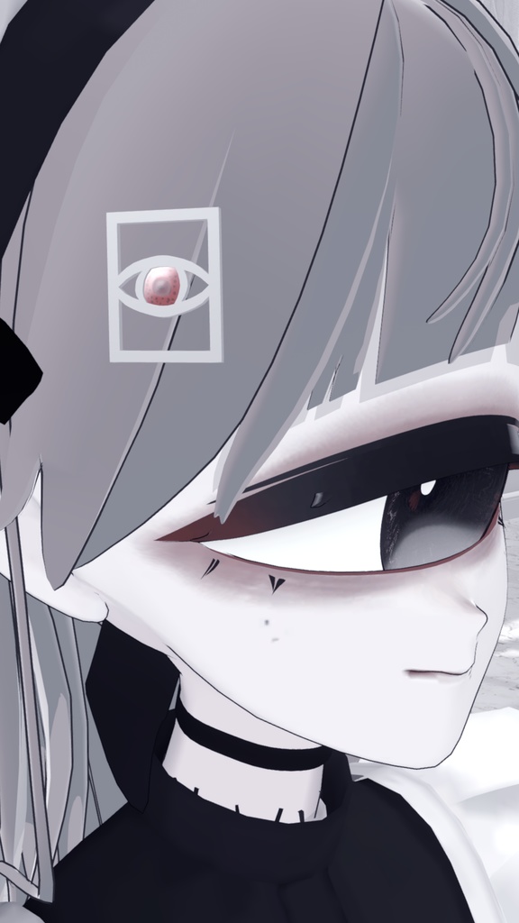 【VRChat用アクセサリ】瞳水晶の髪飾り