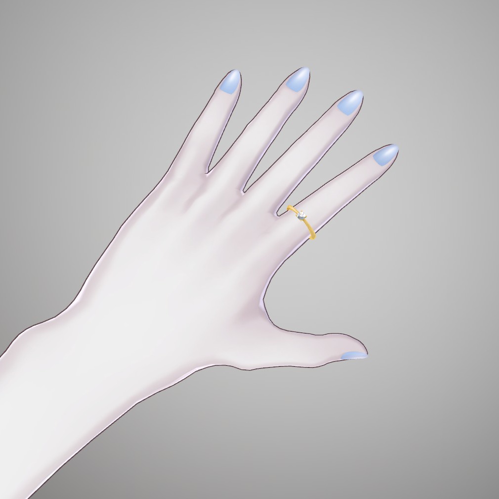 【FREE版あり】一粒リング(ラウンドカット)