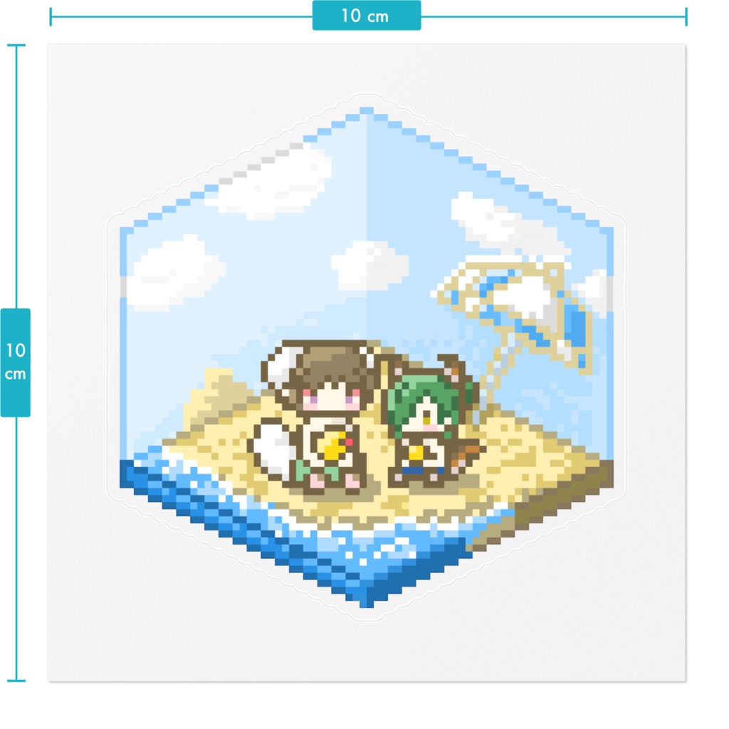 さまー石かりチャンドット(いぬ)ステッカー(背景クリア)