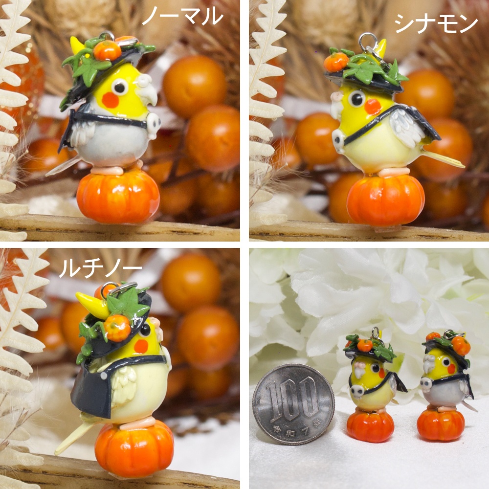 【セミオーダー】オカメインコのハロウィン・チャーム・イヤーアクセサリー
