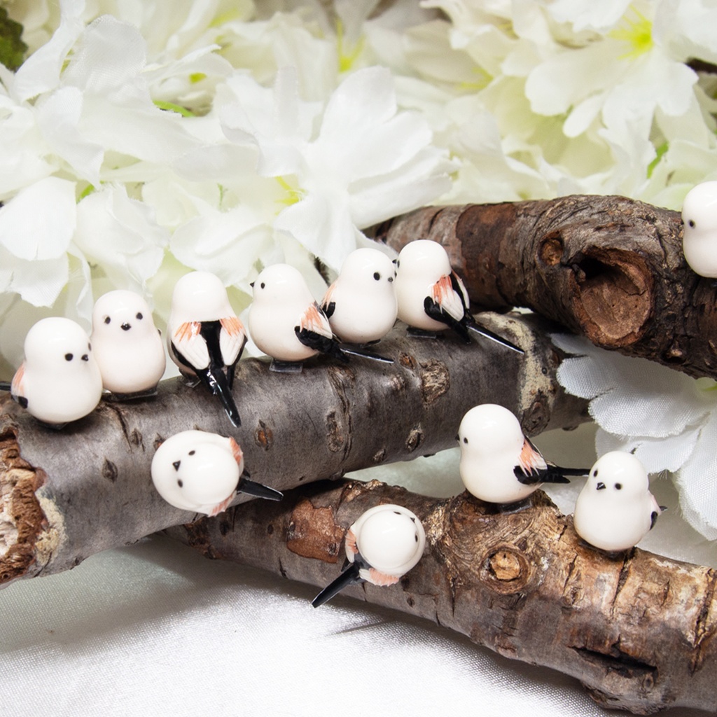 雪の妖精シマエナガのピアス・イヤリング