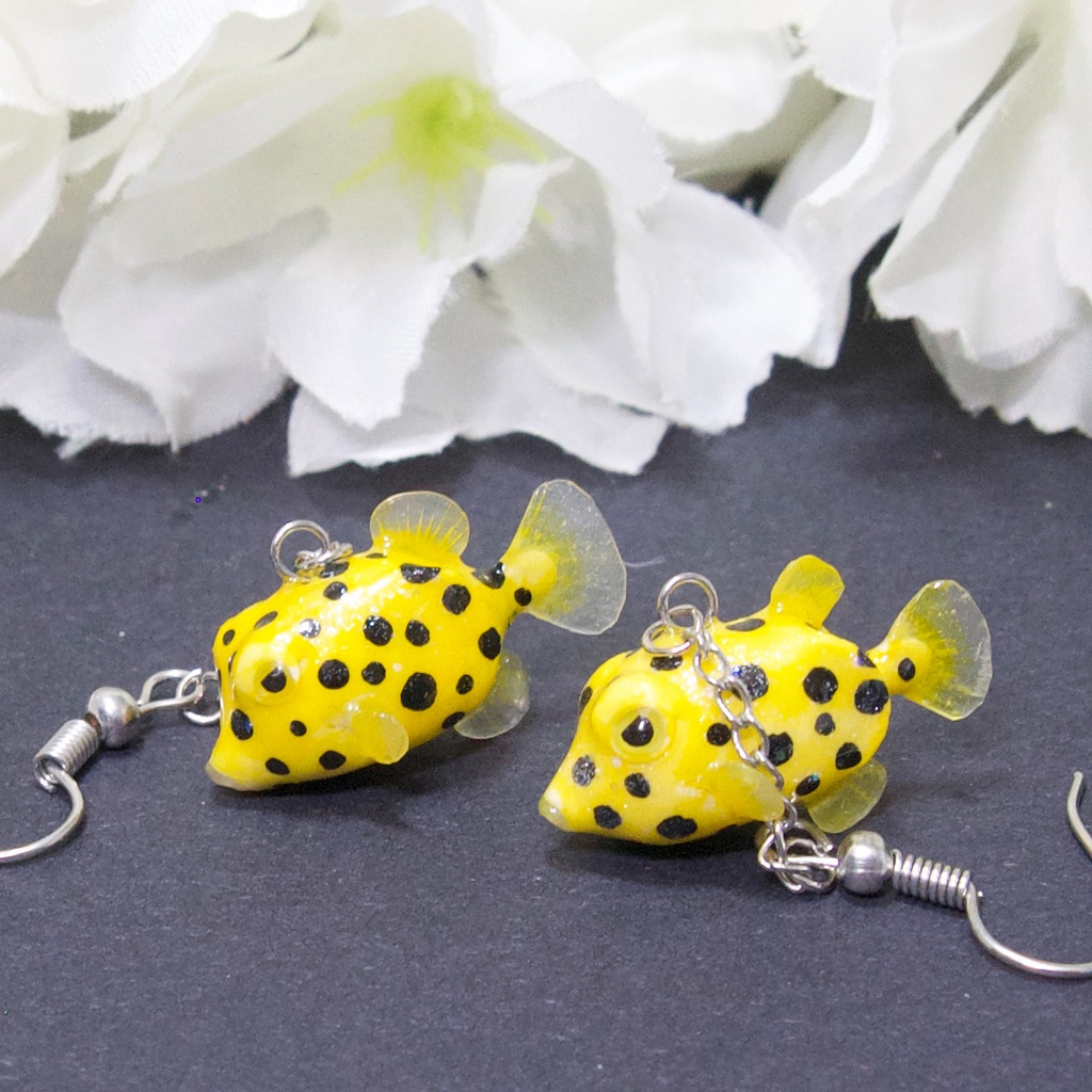 揺れるときめき・ハコフグのピアス・イヤリング