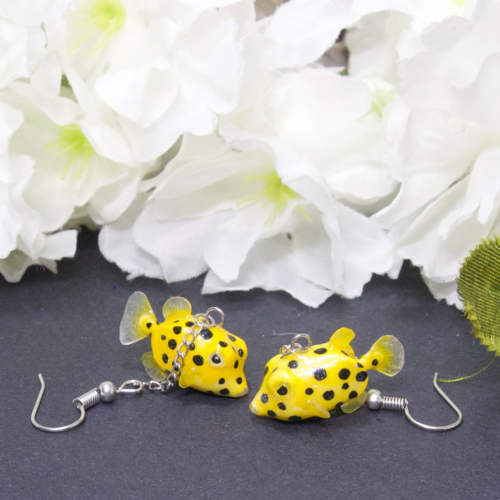 揺れるときめき・ハコフグのピアス・イヤリング