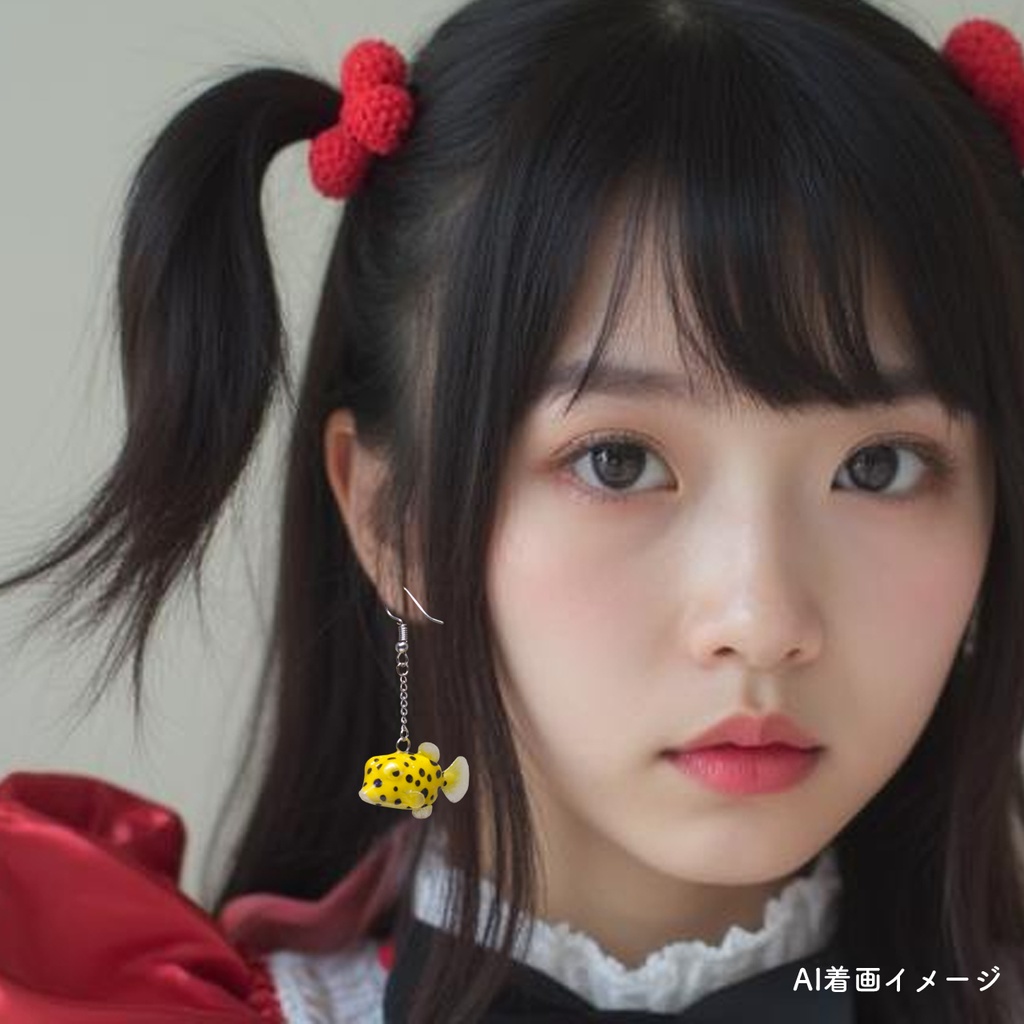 揺れるときめき・ハコフグのピアス・イヤリング